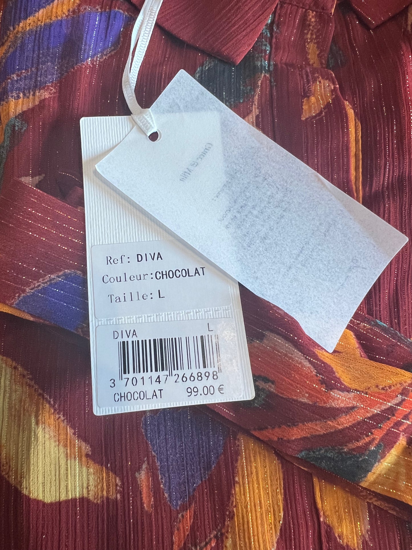 Diva - Robe longue imprimée - Chocolat
