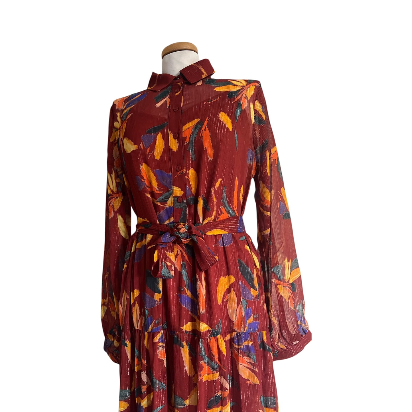 Diva - Robe longue imprimée - Chocolat