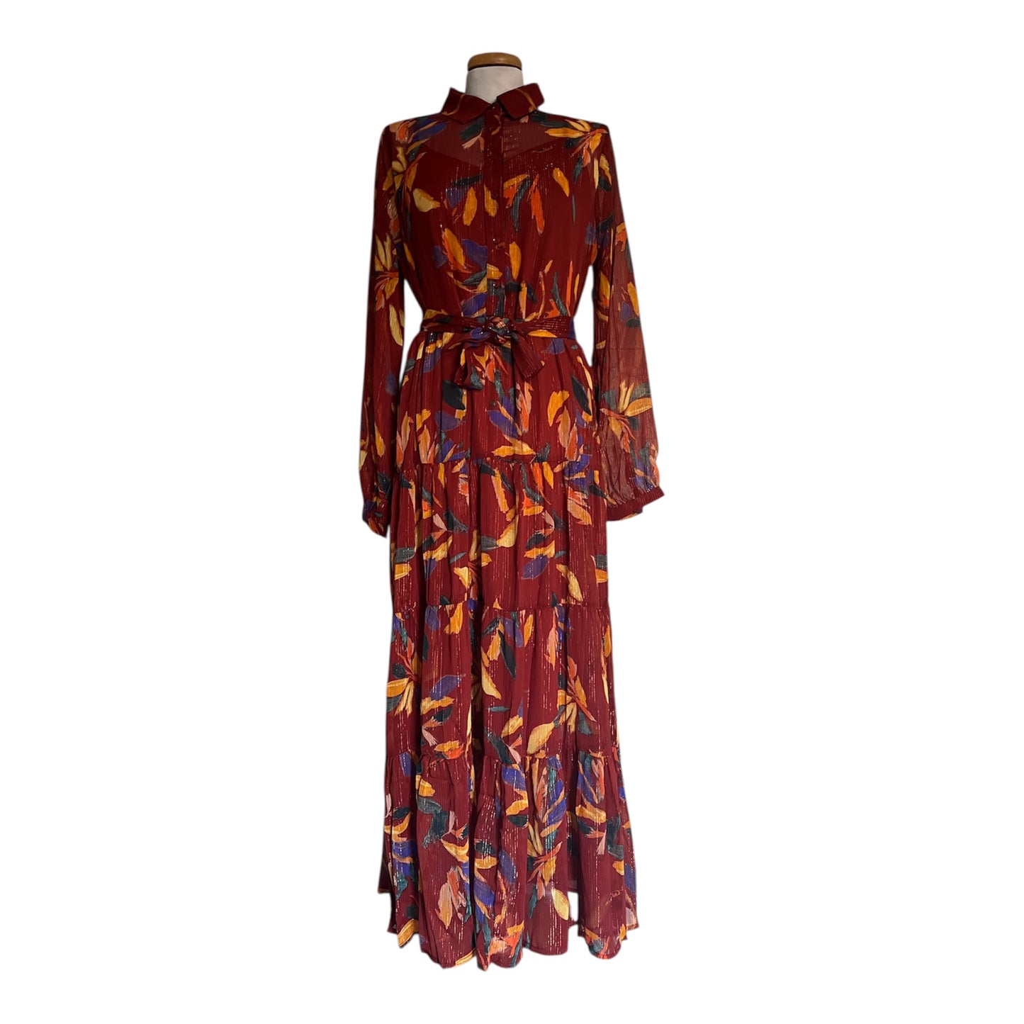 Diva - Robe longue imprimée - Chocolat