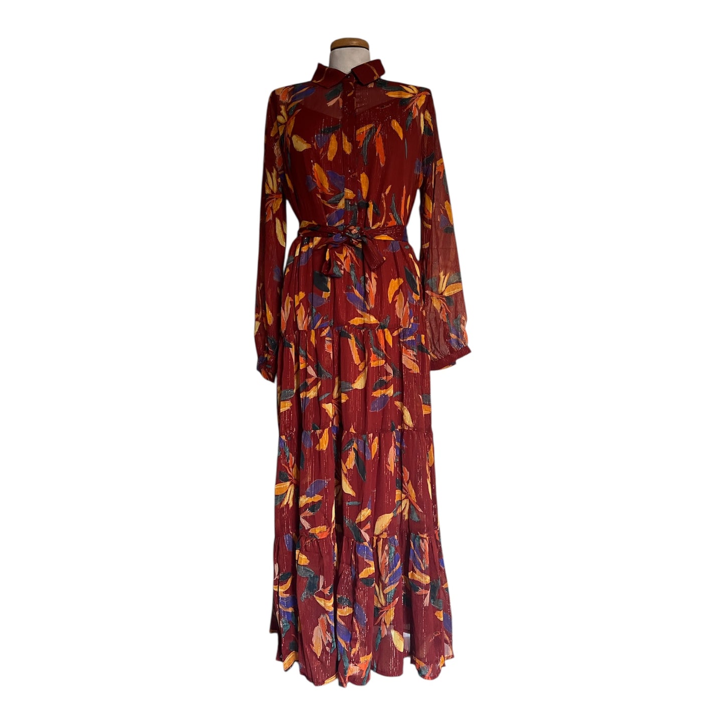 Diva - Robe longue imprimée - Chocolat